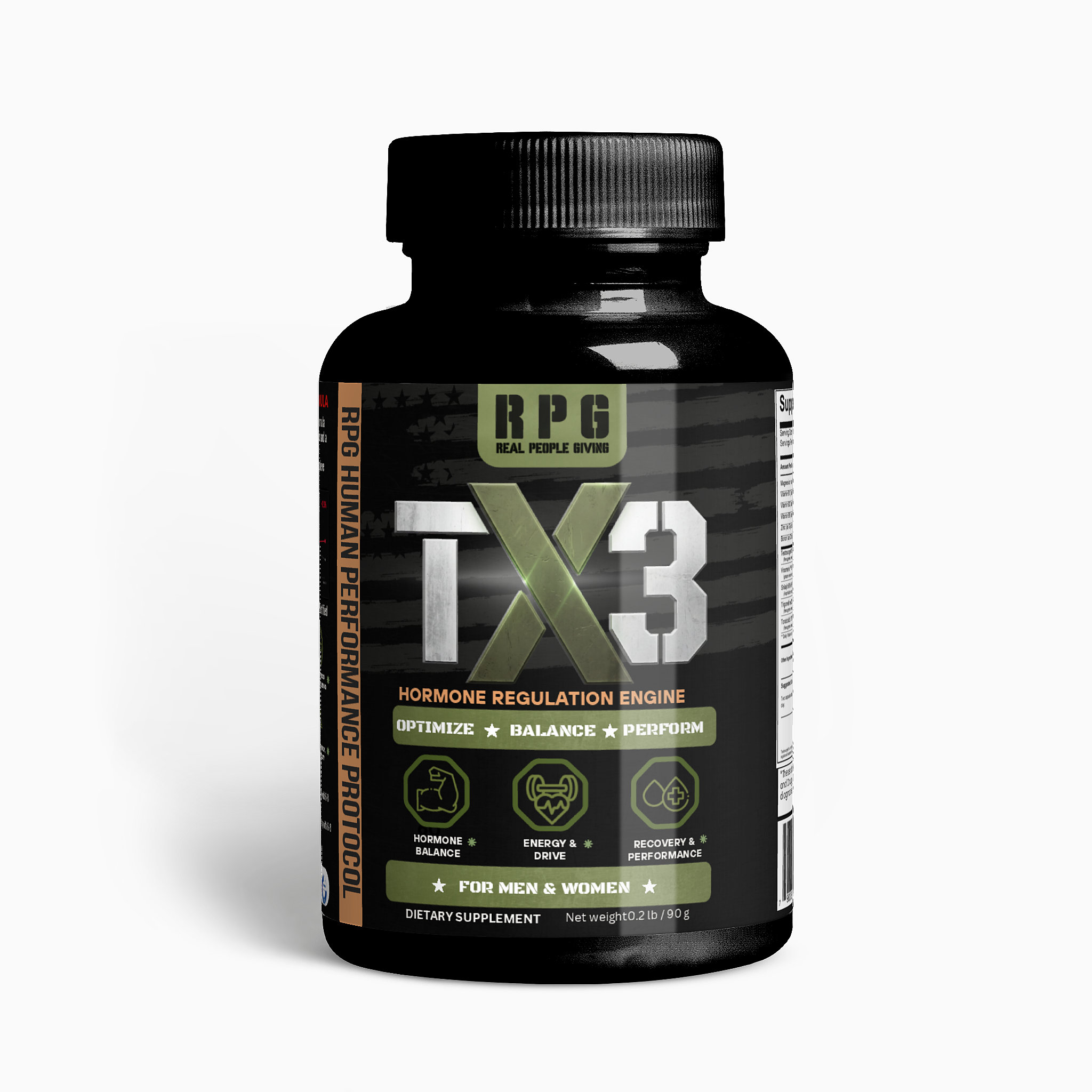 TX3 Hormone Regulation Engine supplement bottle — front view
